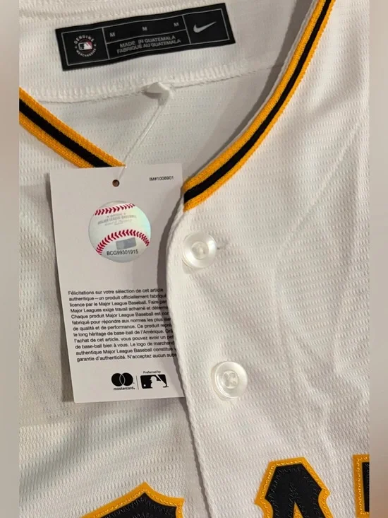 Nike Pittsburgh Pirates Konnor Griffin #6 White MLB Baseball Jersey Men’s Sz: M - Picture 5 of 8